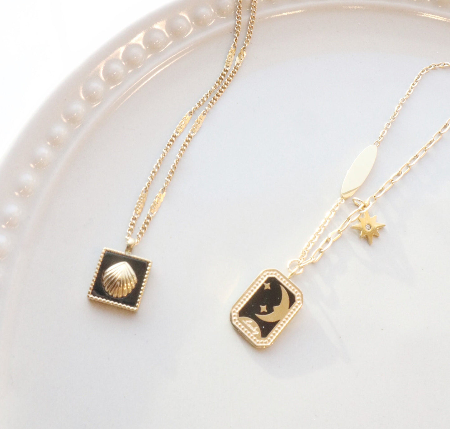 Stainless Steel • Moon Necklace • Aesthetic  Necklace for Women • Valentine Gift for Her• Mather’s Day Gift • Gold Simple Necklace • Jewelry