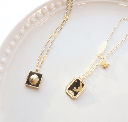 Stainless Steel • Moon Necklace • Aesthetic  Necklace for Women • Valentine Gift for Her• Mather’s Day Gift • Gold Simple Necklace • Jewelry