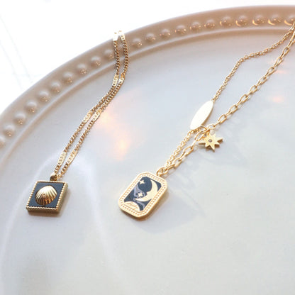 Stainless Steel • Moon Necklace • Aesthetic  Necklace for Women • Valentine Gift for Her• Mather’s Day Gift • Gold Simple Necklace • Jewelry
