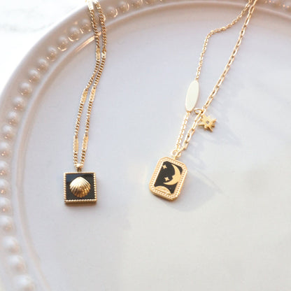 Stainless Steel • Moon Necklace • Aesthetic  Necklace for Women • Valentine Gift for Her• Mather’s Day Gift • Gold Simple Necklace • Jewelry