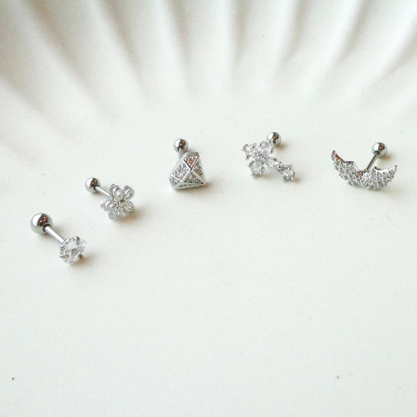 Cross Piercing for Women • Valentine Gift Idea • Bling Piercing • Ball Screw Back Piercing • Unique Piercing • Vintage Piercing for Women