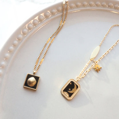 Stainless Steel • Moon Necklace • Aesthetic  Necklace for Women • Valentine Gift for Her• Mather’s Day Gift • Gold Simple Necklace • Jewelry