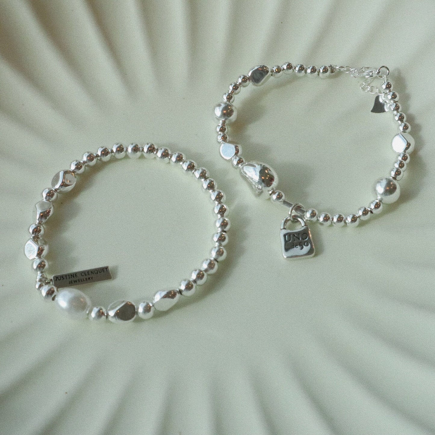 Beaded Lock Pendant  • Sterling Silver Bracelet • Cute Jewelry • Simple • Valentine Gift• Stackable • Sterling Silver • Gift for Friends