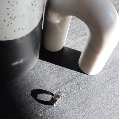 Letter Carving Jewelry • Unique Resizable Ring • Green Stripe Trendy Crafts  • Irregular Chunky Geometric Ring • Everday Wear Statements